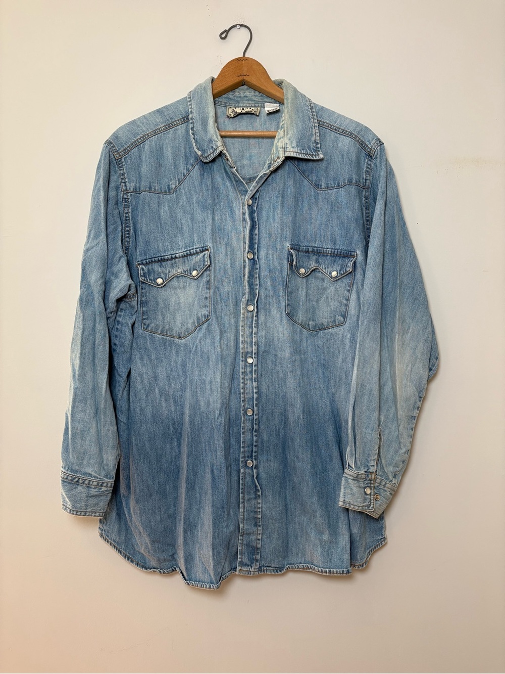 Vintage Liberty Blues 100% Cotton Denim Chambray Western Shirt 2XL